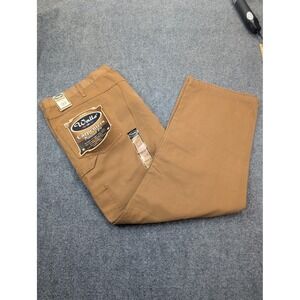 Walls Pants Mens 46x32 Brown Carpenters Relaxed Fit Duck Canvas Workwear